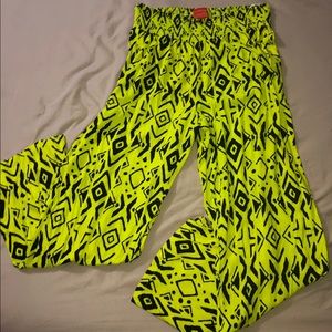 Neon wide leg pants
